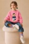 Girl's 3 Thread Fabric Cotton Teddy Bear Printed Sweatshirt - 2