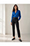 Women's Blue Viscose Shirt - 2
