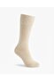 Men's Plain Seamless Wool Socks Fo 8000-1 Ecru