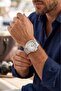 Premium Double Clip Men's Wristwatch with Calendar Silver Color Pl-7089E3X - 2