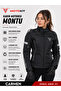 Crazybull Carmen Black 3 Layer 4 Season Protection Reflective Women's Biker Jacket