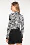 Women's Half Turtleneck Black Zebra Patterned Body - 6