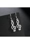 Silver Plated New noble Silver color Romantic music note drop Earrings for Women Holiday gifts fashi