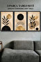 3-Piece Framed Look Gold Black Bohemian Botanical Abstract Mdf Painting Set Living Room Living Bedroom Kitchen Wall Decor - 4