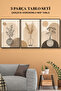 3-Piece Framed Look Beige Bohemian Vase and Flower Mdf Painting Set Wall Decor for Living Room Living Bedroom Kitchen - 5