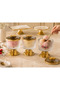 3-Piece Gold Timeless Glass Magnolia Bowl with Butterfly Lid, Ice Cream Bowl, Sugar Bowl, Cookie Bowl - 2
