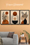 3-Piece Frame Look Bohemian Botanical Abstract Mdf Painting Set Living Room Living Bedroom Kitchen Wall Decor - 4