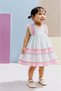 Girl's Ruffled Pastel Block Color Layered Summer Dress for Holidays, Weddings, Special Occasions