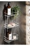 Wall-Mounted 3-Tier Bathroom Flat Shampoo Holder Organizer White Tş-03