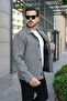 Men's Comfortable Fit Short Patterned Cashmere Coat - 2
