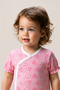 100% Cotton Double-Breasted Collar Snap Fastener Heart Baby Bodysuit - 2