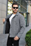 Men's Comfortable Fit Short Patterned Cashmere Coat