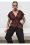 Wrinkled-Effect Double-Breasted Cut-Out Vest - 7