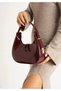 Womens Burgundy Special Strap Detail Shoulder Bag