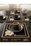 Premium 6-Piece Cocktail and Coffee Presentation Napkin Set with Pearls and Floral Black Baroque Frame - 5