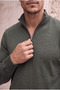 Lars Thessaloniki Knitted Fabric Half Zipper Men's Sweatshirt - Pine Green - 2