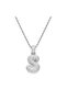 Zircon Stone Twist Chain Chubby Letter Balloon Necklace
