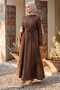 Modal Bitter Brown Dress with Side Zipper Detail