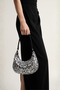 Silver Sequined Baguette Evening Dress Bag - 5