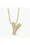 Gold Color Zircon Stone Letter Balloon Necklace