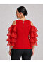 Plus Size Organza Flawed Sleeve Elegant Blouse - 3