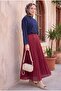 Stoned Pleated Skirt -Red