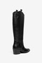 Ri̇ssoli̇ Black Matte Leather Embroidered Western Cowboy Cowgirl Boots - 2