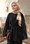 Black Modal Suit with Belted Pants and Piping - 2