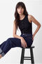 Women's Front Snap Zero Sleeve Blouse
