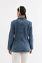 Women's Long-Sleeve Single-Button Denim Jacket Blue - 6