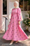 Shirt Collar Embroidered Fuchsia Dress - 3