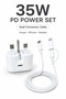 طقم شاحن سريع 35 واط PD USB‑C، قابس بريطاني قابل للطي مع كابل USB‑C إلى Lightning 2‑in‑1 لهواتف iPhone وAndroid - 4