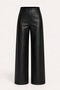 Black Wide Leg Faux Leather Trousers - 7