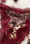 Leopard Patterned Burgundy Lace Detailed Nightgown and Panties Set - 4