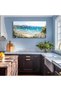 Coastal Landscape Wrap Framed Canvas Wall Art (60x120 cm) – Beach Daisy Bay Sailboat Scene - 5