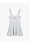 Floral Embroidered Textured Sweetheart Neckline Corset Look Sleeveless A-Line Mini Dress - 2