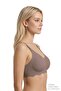 Seamless Bra - Elara |   Brown Laser Cut Wire Free Thin Wick Textured Seamless Women's Bra - 4