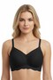 Seamless Bra - Touch |   Black Laser Cut Seamless Tulle and Wave Detailed Women's Bra Without Underwire - 3