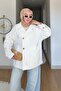 Ecru Buttoned Oversized Canvas Jacket