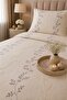Luna Rose Embroidered Chenille 2 Piece Single Bedspread Cream - Powder - 2