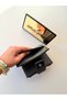Women's Black Leather Luxury Design Mini Wallet and Card Holder with Snap Pocket Detail - 6