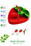 Bpa-Free Vacuum Silicone Food Plate, Silicone Handle, Steel Tip Fork and Spoon (Strawberry Figured) - 7