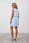 Women's blue lace-up detail layered mini poplin dress alc-x15608 - 4