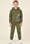 Boy's Tracksuit Set Dinosaur Printed Fleece-Lined Winter