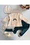 Minizyn 7078 Baby Girl Victoria Ecru Emerald Lace Newborn 5-Piece Bodysuit Set - 2