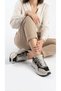 Noirah Women's Black Thick Sole Lace-Up Suede Detailed Comfortable Mesh Sports Shoes Sneaker 4 cm - 4