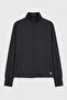 Anthracite Zippered Mock Neck Basic Comfortable Fit Women's Running Jacket - 97310 - 5