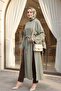 Hakim Collar Deep Slit Belted Long Modal Tunic - Green - 4