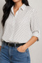 White Polka Dot Crepe Shirt New Season - Nuevo - 4
