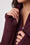 Claret Red Zippered Mock Neck Basic Comfortable Form Women's Running Jacket - 97310 - 4
